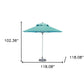 10' Aqua Polyester Round Market Patio Umbrella