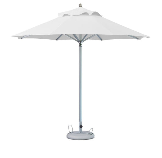 13" White Polyester Round Tilt Cantilever Patio Umbrella with Stand
