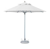 13" White Polyester Round Tilt Cantilever Patio Umbrella with Stand