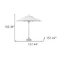 13" White Polyester Round Tilt Cantilever Patio Umbrella with Stand