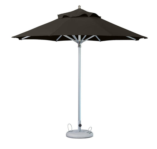 13' Black Polyester Round Tilt Cantilever Patio Umbrella with Stand