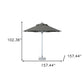 13' Charcoal Polyester Round Market Patio Umbrella