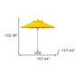 13' Yellow Polyester Round Market Patio Umbrella