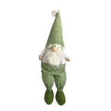 30" Green and White Fabric Christmas Standing Gnome Tabletop Sculpture