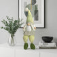 30" Green and White Fabric Christmas Standing Gnome Tabletop Sculpture