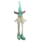 23" Blue and White Fabric Standing Bunny Gnome Tabletop Sculpture