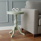 25" Antique Ivory Manufactured Wood Round End Table