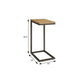 25" Oak and Black Distressed Solid Wood and Steel Frame End Table