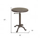 Gunmetal and Brown Iron Height Adjustable Round Pedestal End Table