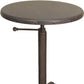 Gunmetal and Brown Iron Height Adjustable Round Pedestal End Table