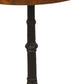 28" Black And Wood Brown Solid Wood And Iron Round End Table