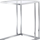25" Chrome And Clear Glass Square End Table