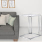 25" Chrome And Clear Glass Square End Table