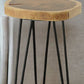 26" Black Solid Wood And Iron Round End Table
