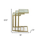24" Gold Glass Rectangular End Table