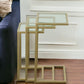 24" Gold Glass Rectangular End Table