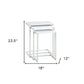 Set of Three 24" White Solid Wood And Steel Nested End Tables