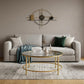 36" Gold And Clear Glass Round Coffee Table