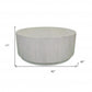 42" Rustic White Solid Wood Round Distressed Coffee Table