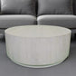 42" Rustic White Solid Wood Round Distressed Coffee Table