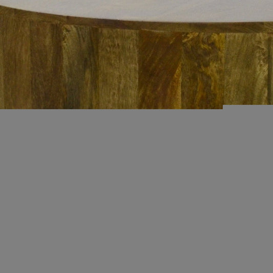 42" Brown Solid Wood Round Coffee Table
