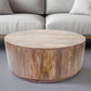 42" Natural Solid Wood Round Coffee Table