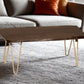 42" Brown And Gold Solid Wood And Iron Coffee Table
