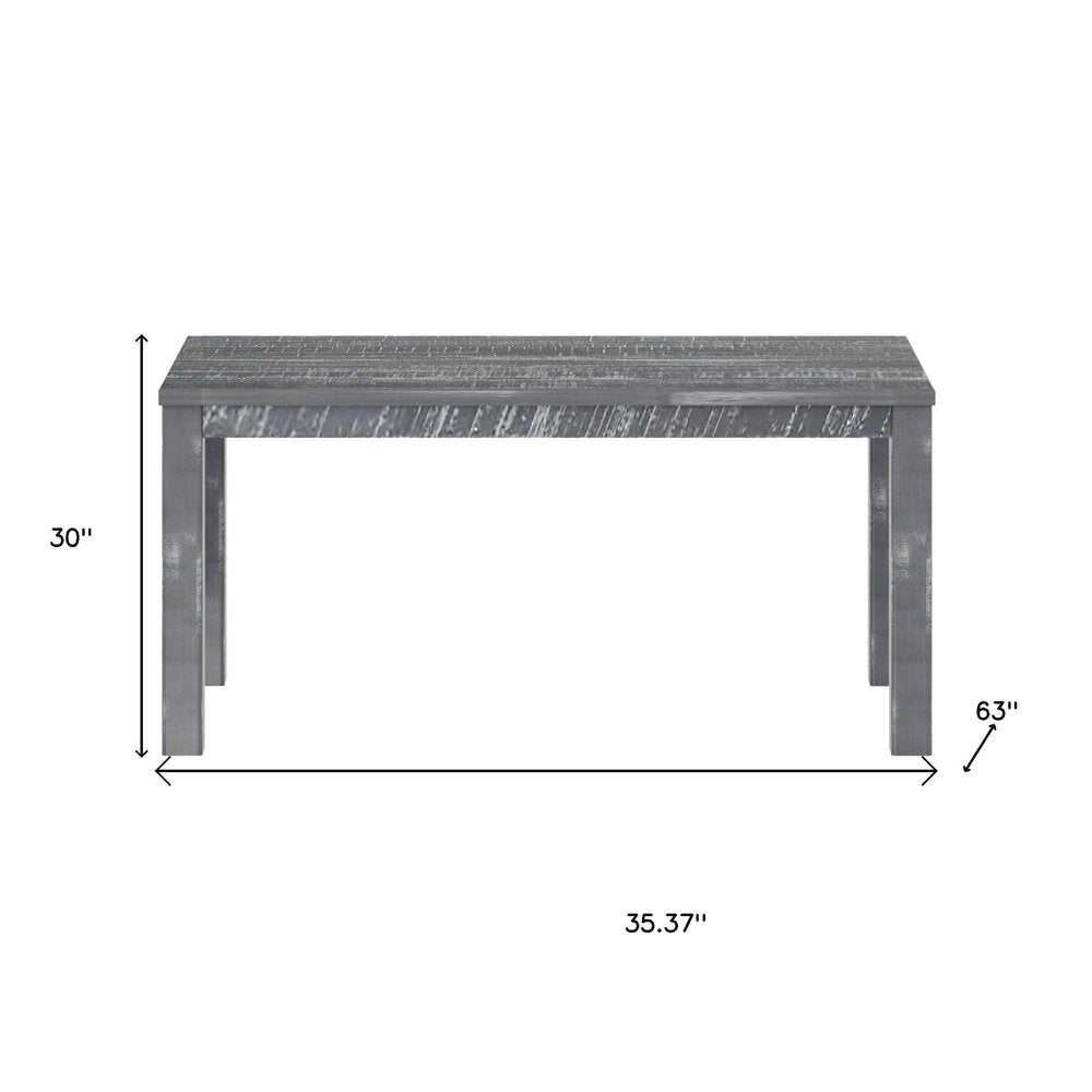 63" White Solid Wood Dining Table