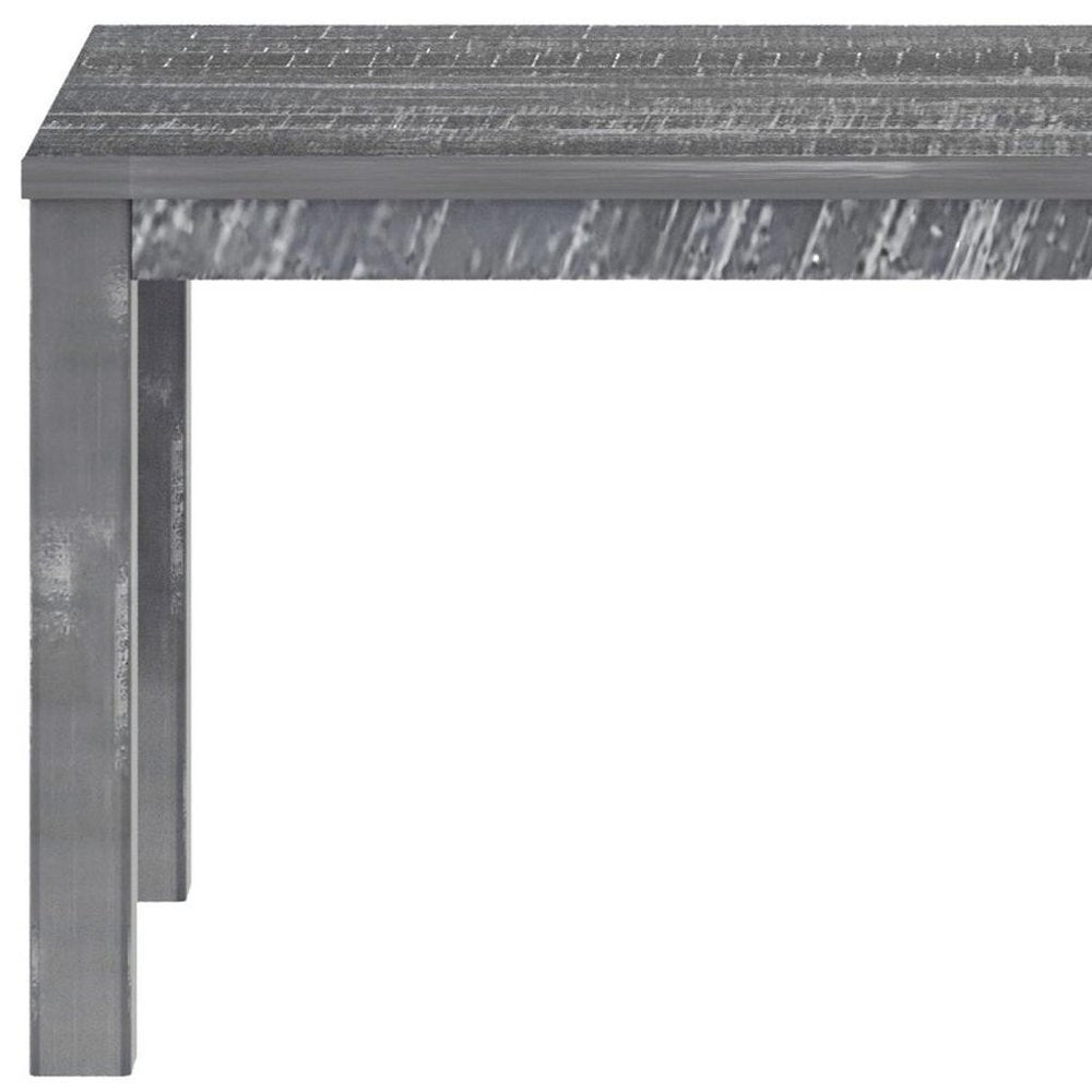 63" White Solid Wood Dining Table