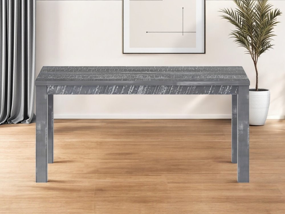 63" White Solid Wood Dining Table