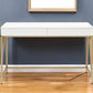 50" White And Gold Wood and Steel Vanity Table With Two Drawers
