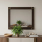 33" Brown and Gold Wood Framed Accent Mirror