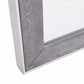 40" Gray and Silver Wood and Metal Framed Accent Mirror