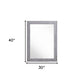 40" Gray and Silver Wood and Metal Framed Accent Mirror