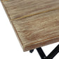 Five Piece Brown and Black Solid Wood Dining Set with Four Chairs