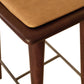 24" Cream And Brown Solid Wood Backless Counter Height Bar Chair