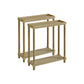 Set Of Two 24" Oak Brown Wood Rectangular End Tables With Shelf