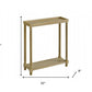 Set Of Two 24" Oak Brown Wood Rectangular End Tables With Shelf