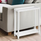 Set Of Two 24" White Wood Rectangular End Tables With Shelf