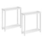 Set Of Two 24" White Wood Rectangular End Tables With Shelf