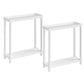 Set Of Two 24" White Wood Rectangular End Tables With Shelf