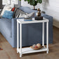 Set Of Two 24" White Wood Rectangular End Tables With Shelf