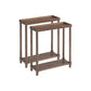 Set Of Two 24" Brown Wood Rectangular End Tables With Shelf