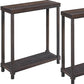 Set of Two 24" Espresso Solid Wood End Tables With Shelf