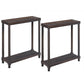 Set of Two 24" Espresso Solid Wood End Tables With Shelf