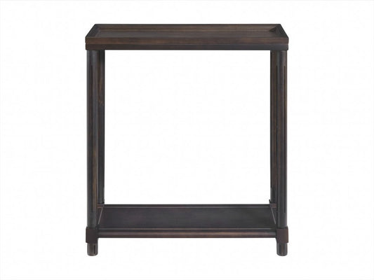 Set of Two 24" Espresso Solid Wood End Tables With Shelf