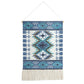 36" X 20" Blue Ivory And Teal Southwestern Cotton Hanging Tapestry