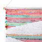 51" X 26" Green Red And White Abstract Wool Hanging Tapestry