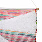 51" X 26" Green Red And White Abstract Wool Hanging Tapestry