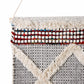 36" X 20" Red And White Geometric Cotton Square Hanging Tapestry